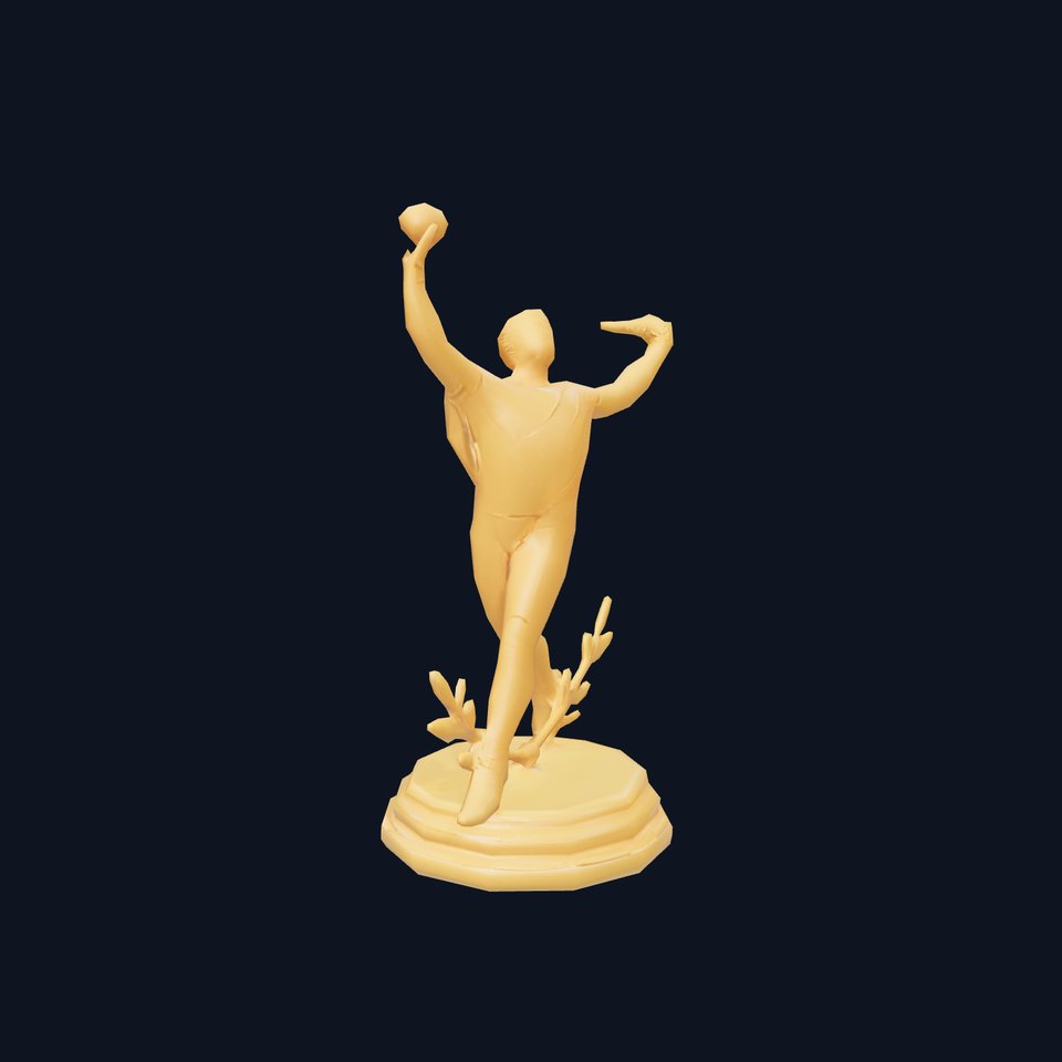 Golden Trophy Winner Statue Model Pack